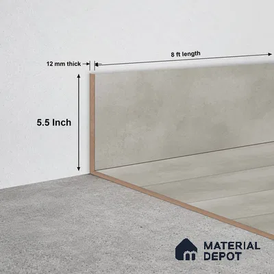 MDF Skirting  TF 00461 J | 8 ft x 5.5 Inch | Compatible for Laminate Wood Floor SP 00088
