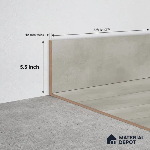 MDF Skirting TF 00461 J | 8 ft x 5.5 Inch | Compatible for Laminate Wood Floor SP 00088