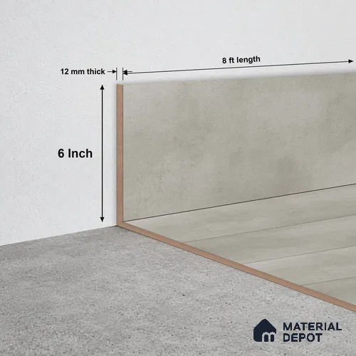 MDF Skirting TF 00461 K | 8 ft x 6 Inch | Compatible for Laminate Wood Floor SP 00088