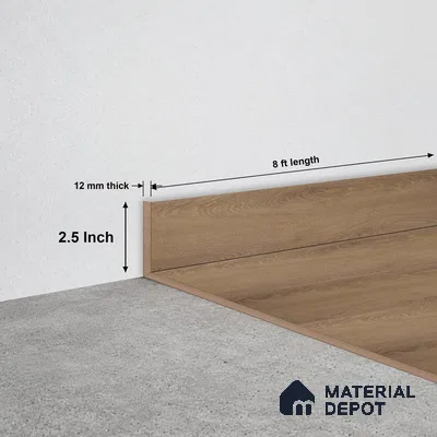 MDF Skirting  TF 00464 D | 8 ft x 2.5 Inch | Compatible for Laminate Wood Floor SP 00090 B