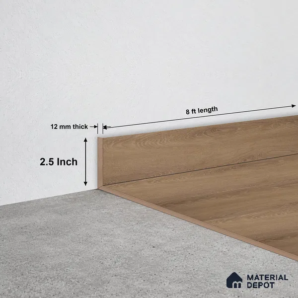 MDF Skirting  TF 00464 D | 8 ft x 2.5 Inch | Compatible for Laminate Wood Floor SP 00090 B
