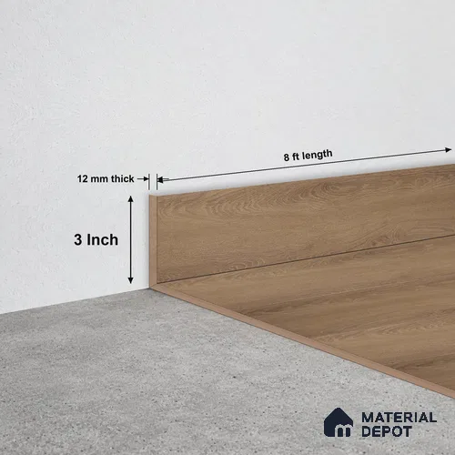 MDF Skirting TF 00464 E | 8 ft x 3 Inch | Compatible for Laminate Wood Floor SP 00090 B