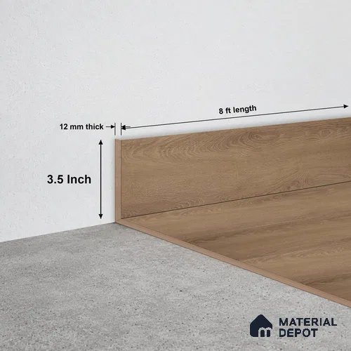 MDF Skirting TF 00464 F | 8 ft x 3.5 Inch | Compatible for Laminate Wood Floor SP 00090 B