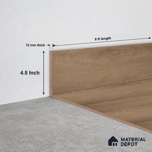 MDF Skirting TF 00464 H | 8 ft x 4.5 Inch | Compatible for Laminate Wood Floor SP 00090 B