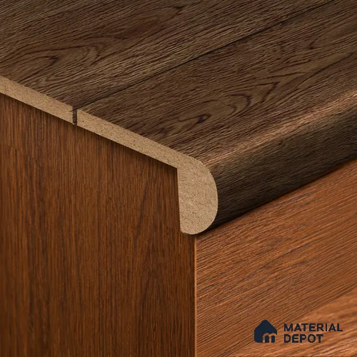 MDF L Nosing Profile Basic TF 00183 X | 8 ft x 25 x 45 x 12 mm | Compatible for Laminate Wood Floor LF 00318 B | Protective Edge Finish For Stairs & Steps