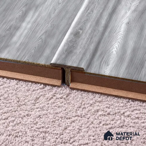 MDF T Profile Basic TF 00184 Q | 8 ft x 25 mm x 12 mm | Compatible for Laminate Wood Floor LF 00318 C | Seamless Joint Between Two Rooms’ Flooring