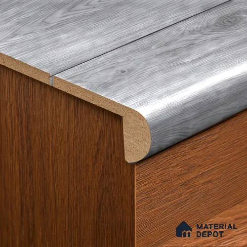 MDF L Nosing Profile Basic TF 00184 W | 8 ft x 25 x 25 x 12 mm | Compatible for Laminate Wood Floor LF 00318 C | Protective Edge Finish For Stairs & Steps