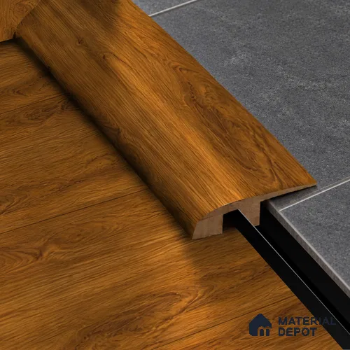 MDF Reducer R Profile Basic TF 00185 I | 8 ft x 16 mm x 12 mm | Compatible for Laminate Wood Floor LF 00318 D | Smooth Slope Between High & Low Floors