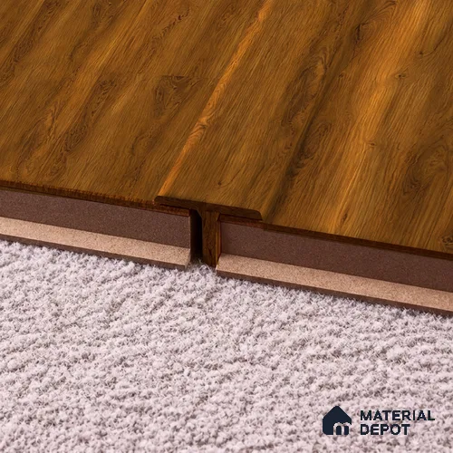 MDF T Profile Basic TF 00185 Q | 8 ft x 25 mm x 12 mm | Compatible for Laminate Wood Floor LF 00318 D | Seamless Joint Between Two Rooms’ Flooring