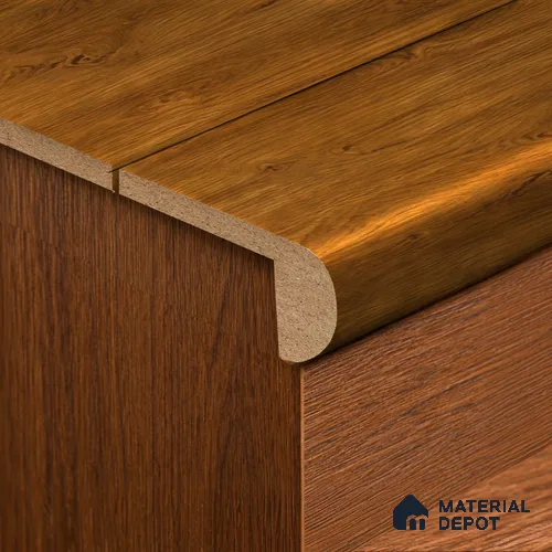 MDF L Nosing Profile Basic TF 00185 W | 8 ft x 25 x 25 x 12 mm | Compatible for Laminate Wood Floor LF 00318 D | Protective Edge Finish For Stairs & Steps