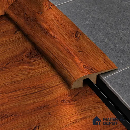 MDF Reducer R Profile Basic TF 00186 K | 8 ft x 23 mm x 12 mm | Compatible for Laminate Wood Floor LF 00318 E | Smooth Slope Between High & Low Floors