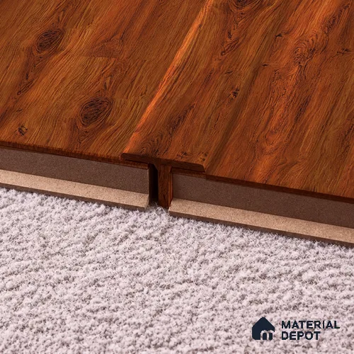 MDF T Profile Basic TF 00186 M | 8 ft x 12 mm x 12 mm | Compatible for Laminate Wood Floor LF 00318 E | Seamless Joint Between Two Rooms’ Flooring