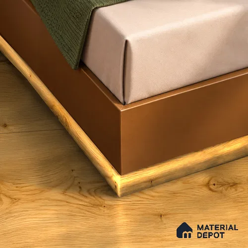 MDF Corner Beading Profile Basic TF 00187 B | 8 ft x 18 mm x 12 mm | Compatible for Laminate Wood Floor LF 00318 F | Neat Finish For Floor & Wall Corners