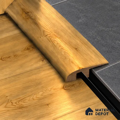 MDF Reducer R Profile Basic TF 00187 J | 8 ft x 18 mm x 12 mm | Compatible for Laminate Wood Floor LF 00318 F | Smooth Slope Between High & Low Floors