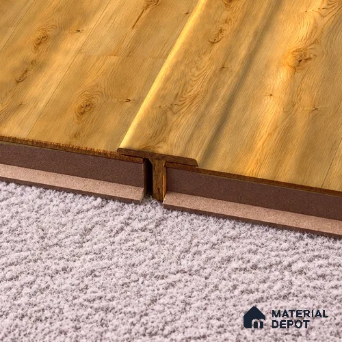MDF T Profile Basic TF 00187 M | 8 ft x 12 mm x 12 mm | Compatible for Laminate Wood Floor LF 00318 F | Seamless Joint Between Two Rooms’ Flooring