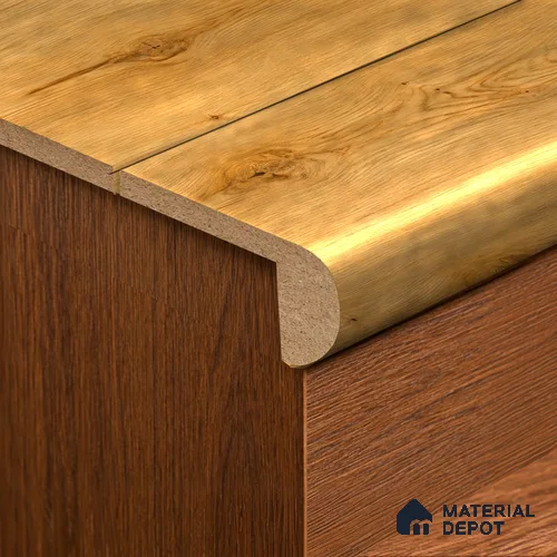 MDF L Nosing Profile Basic TF 00187 X | 8 ft x 25 x 45 x 12 mm | Compatible for Laminate Wood Floor LF 00318 F | Protective Edge Finish For Stairs & Steps