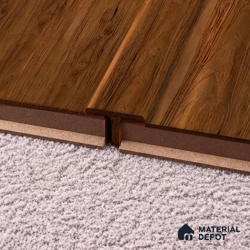 MDF T Profile Basic TF 00182 Q | 8 ft x 25 mm x 12 mm | Compatible for Laminate Wood Floor LF 00318 | Seamless Joint Between Two Rooms’ Flooring