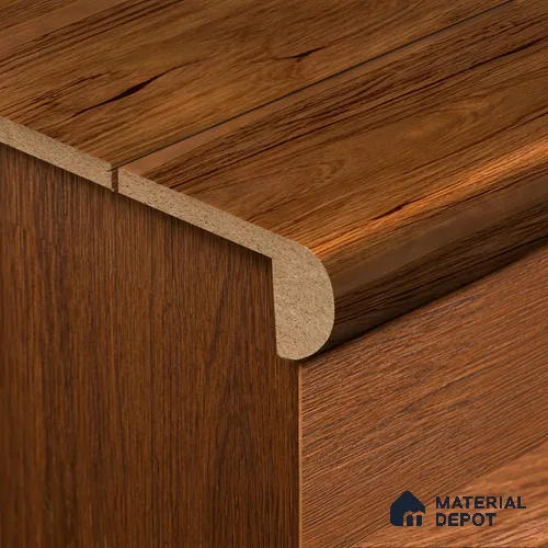 MDF L Nosing Profile Basic TF 00182 X | 8 ft x 25 x 45 x 12 mm | Compatible for Laminate Wood Floor LF 00318 | Protective Edge Finish For Stairs & Steps