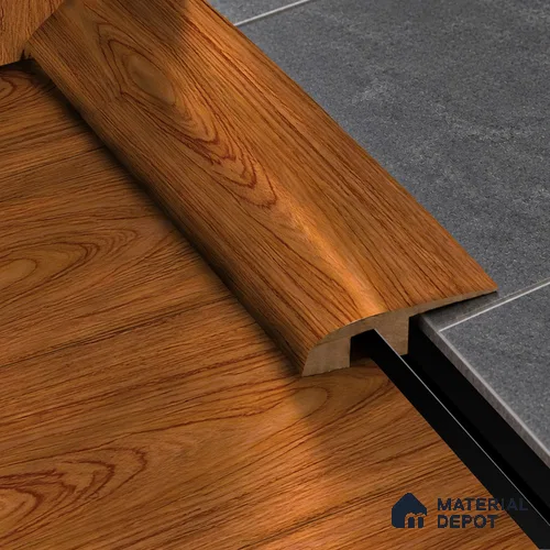 MDF Reducer R Profile Basic TF 00189 I | 8 ft x 16 mm x 12 mm | Compatible for Laminate Wood Floor LF 00319 B | Smooth Slope Between High & Low Floors