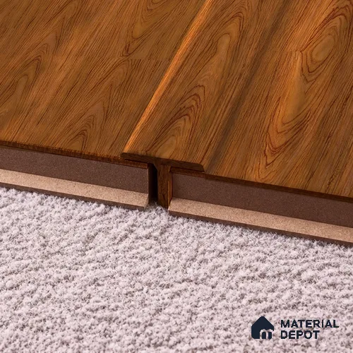 MDF T Profile Basic TF 00189 P | 8 ft x 23 mm x 12 mm | Compatible for Laminate Wood Floor LF 00319 B | Seamless Joint Between Two Rooms’ Flooring
