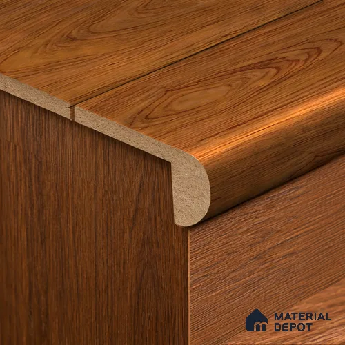 MDF L Nosing Profile Basic TF 00189 W | 8 ft x 25 x 25 x 12 mm | Compatible for Laminate Wood Floor LF 00319 B | Protective Edge Finish For Stairs & Steps
