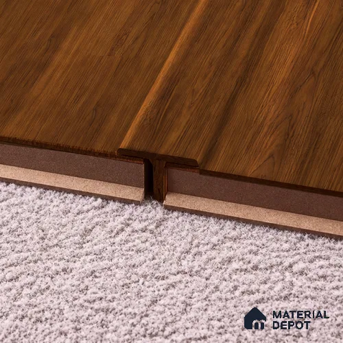 MDF T Profile Basic TF 00190 Q | 8 ft x 25 mm x 12 mm | Compatible for Laminate Wood Floor LF 00319 C | Seamless Joint Between Two Rooms’ Flooring