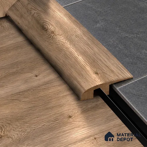 MDF Reducer R Profile Basic TF 00188 H | 8 ft x 12 mm x 12 mm | Compatible for Laminate Wood Floor LF 00319 | Smooth Slope Between High & Low Floors