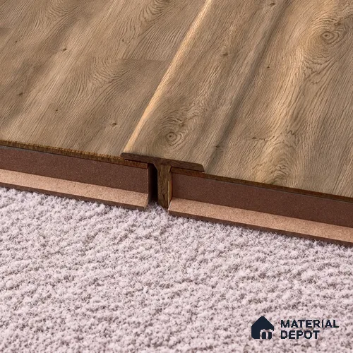 MDF T Profile Basic TF 00188 P | 8 ft x 23 mm x 12 mm | Compatible for Laminate Wood Floor LF 00319 | Seamless Joint Between Two Rooms’ Flooring