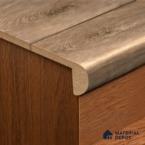 MDF L Nosing Profile Basic TF 00188 W | 8 ft x 25 x 25 x 12 mm | Compatible for Laminate Wood Floor LF 00319 | Protective Edge Finish For Stairs & Steps