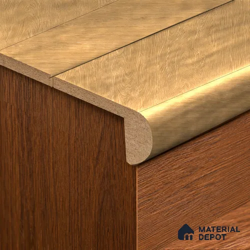 MDF L Nosing Profile Cheveron TF 00245 W | 8 ft x 25 x 25 x 12 mm | Compatible for Laminate Wood Floor LF 00330 B | Protective Edge Finish For Stairs & Steps