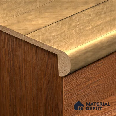 MDF L Nosing Profile Cheveron TF 00245 X | 8 ft x 25 x 45 x 12 mm | Compatible for Laminate Wood Floor LF 00330 B | Protective Edge Finish For Stairs & Steps