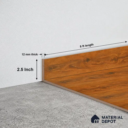 MDF Skirting Evoke TF 00299 D | 8 ft x 2.5 Inch | Compatible for Laminate Wood Floor LF 00339 D | Clean Edge Cover for Floor-Wall Gap
