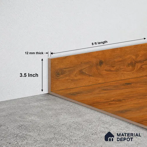 MDF Skirting Evoke TF 00299 F | 8 ft x 3.5 Inch | Compatible for Laminate Wood Floor LF 00339 D | Clean Edge Cover for Floor-Wall Gap