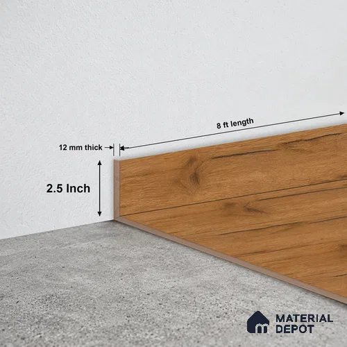 MDF Skirting Herringbone 2.0 TF 00289 D | 8 ft x 2.5 Inch | Compatible for Laminate Wood Floor LF 00337 E | Clean Edge Cover for Floor-Wall Gap