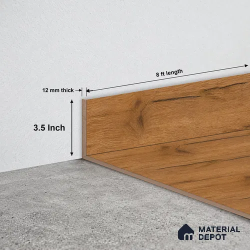 MDF Skirting Herringbone 2.0 TF 00289 F | 8 ft x 3.5 Inch | Compatible for Laminate Wood Floor LF 00337 E | Clean Edge Cover for Floor-Wall Gap