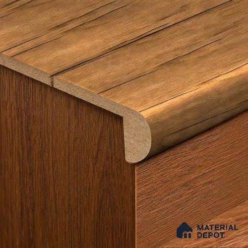 MDF L Nosing Profile Herringbone 2.0 TF 00289 W | 8 ft x 25 x 25 x 12 mm | Compatible for Laminate Wood Floor LF 00337 E | Protective Edge Finish For Stairs & Steps