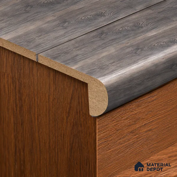 MDF L Nosing Profile Herringbone TF 00280 X | 8 ft x 25 x 45 x 12 mm | Compatible for Laminate Wood Floor LF 00336 | Protective Edge Finish For Stairs & Steps