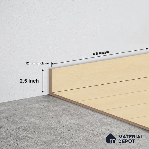 MDF Skirting Herringbone Revive TF 00256 D | 8 ft x 2.5 Inch | Compatible for Laminate Wood Floor LF 00332 D | Clean Edge Cover for Floor-Wall Gap