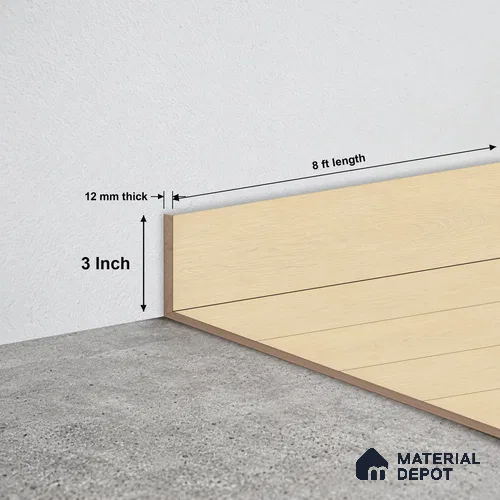 MDF Skirting Herringbone Revive TF 00256 E | 8 ft x 3 Inch | Compatible for Laminate Wood Floor LF 00332 D | Clean Edge Cover for Floor-Wall Gap