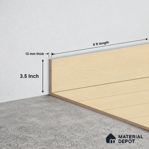 MDF Skirting Herringbone Revive TF 00256 F | 8 ft x 3.5 Inch | Compatible for Laminate Wood Floor LF 00332 D | Clean Edge Cover for Floor-Wall Gap