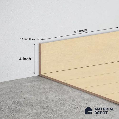 MDF Skirting Herringbone Revive TF 00256 G | 8 ft x 4 Inch | Compatible for Laminate Wood Floor LF 00332 D | Clean Edge Cover for Floor-Wall Gap