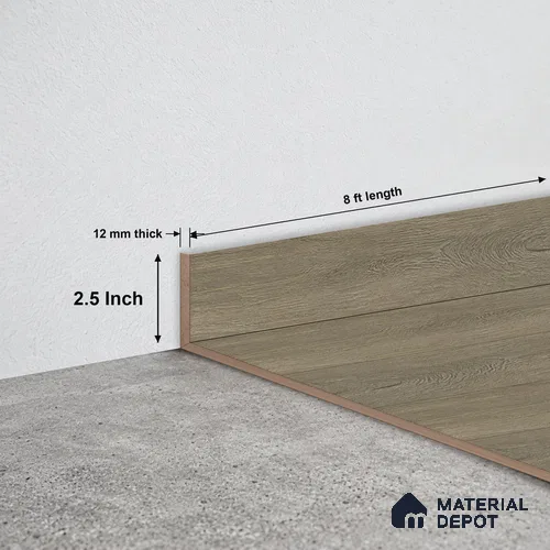 MDF Skirting Immenso TF 00310 D | 8 ft x 2.5 Inch | Compatible for Laminate Wood Floor LF 00341 D | Clean Edge Cover for Floor-Wall Gap