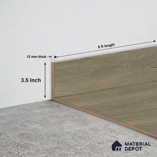 MDF Skirting Immenso TF 00310 F | 8 ft x 3.5 Inch | Compatible for Laminate Wood Floor LF 00341 D | Clean Edge Cover for Floor-Wall Gap
