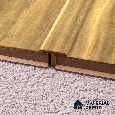 MDF T Profile Immenso TF 00307 P | 8 ft x 23 mm x 12 mm | Compatible for Laminate Wood Floor LF 00341 | Seamless Joint Between Two Rooms’ Flooring