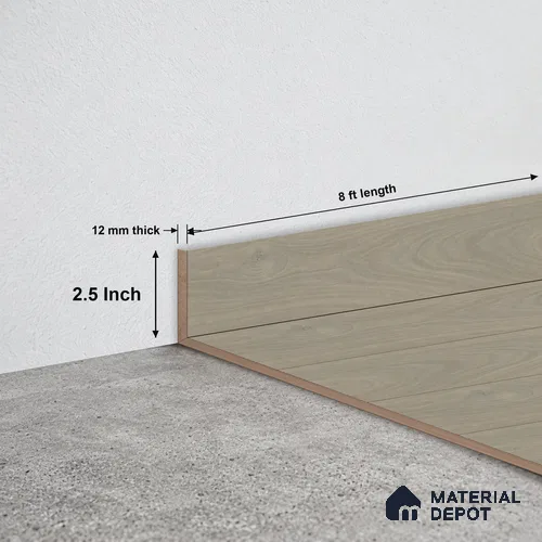 MDF Skirting Intrigue walnut TF 00322 D | 8 ft x 2.5 Inch | Compatible for Laminate Wood Floor LF 00343 B | Clean Edge Cover for Floor-Wall Gap
