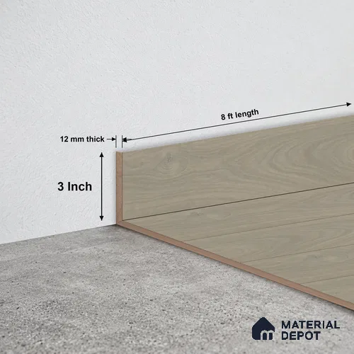 MDF Skirting Intrigue walnut TF 00322 E | 8 ft x 3 Inch | Compatible for Laminate Wood Floor LF 00343 B | Clean Edge Cover for Floor-Wall Gap