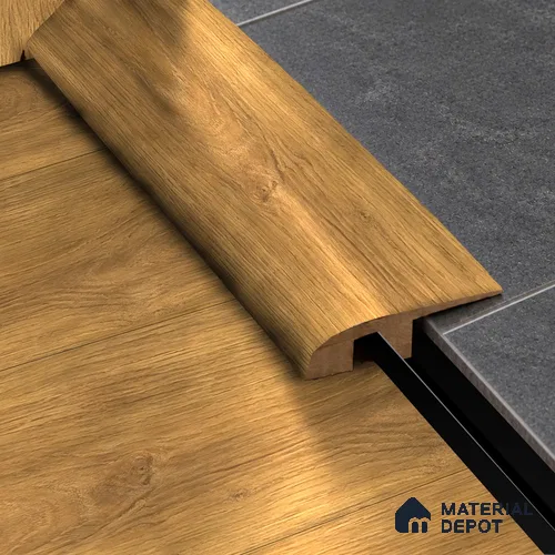 MDF Reducer R Profile Livanti TF 00333 I | 8 ft x 16 mm x 12 mm | Compatible for Laminate Wood Floor LF 00344 E | Smooth Slope Between High & Low Floors