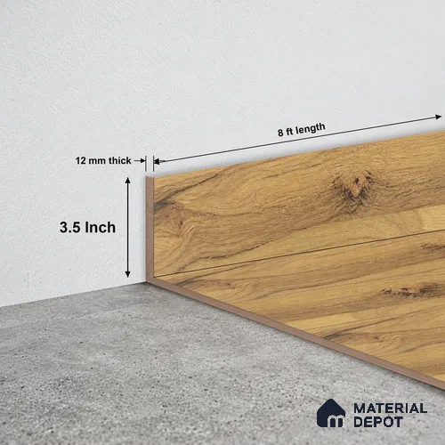 MDF Skirting Majestic TF 00211 F | 8 ft x 3.5 Inch | Compatible for Laminate Wood Floor LF 00322 D | Clean Edge Cover for Floor-Wall Gap