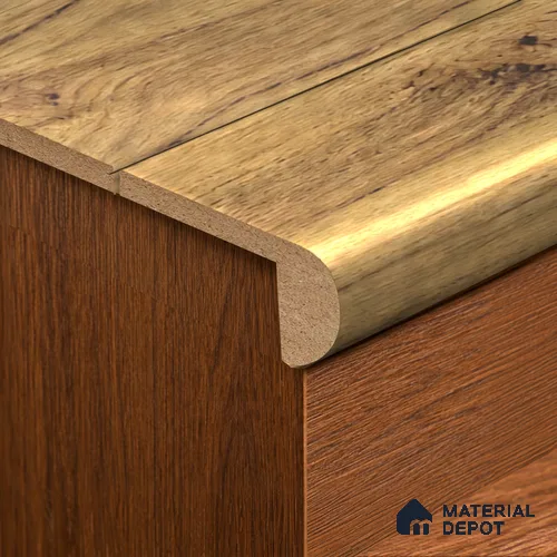 MDF L Nosing Profile Majestic TF 00211 W | 8 ft x 25 x 25 x 12 mm | Compatible for Laminate Wood Floor LF 00322 D | Protective Edge Finish For Stairs & Steps