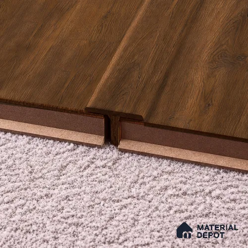 MDF T Profile Majestic TF 00213 Q | 8 ft x 25 mm x 12 mm | Compatible for Laminate Wood Floor LF 00322 F | Seamless Joint Between Two Rooms’ Flooring